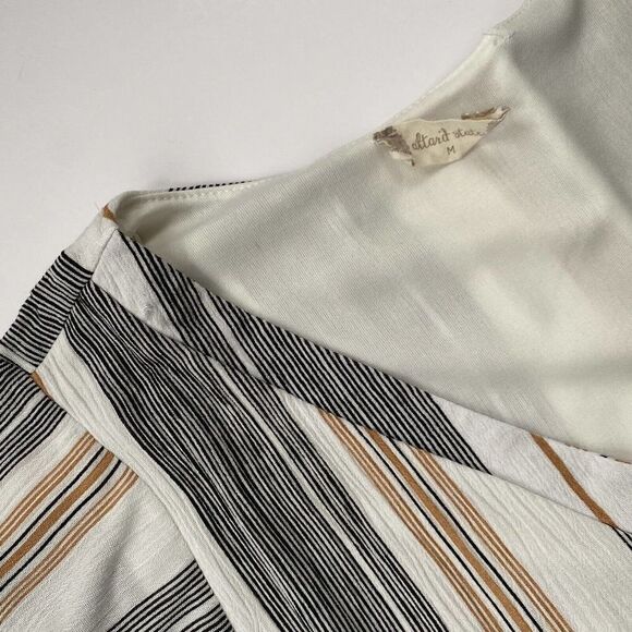 Altar’d State Maxwell Dress Button Front Striped Ruffle Hem Size M - Picture 4 of 13